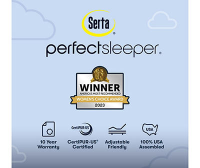 Serta Perfect Sleeper Pacific Peace Hybrid 12" Queen Firm Mattress & Low Profile Box Spring Set