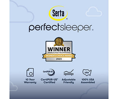 Serta Perfect Sleeper Pacific Peace Hybrid 12" Full Medium Mattress & Low Profile Box Spring Set