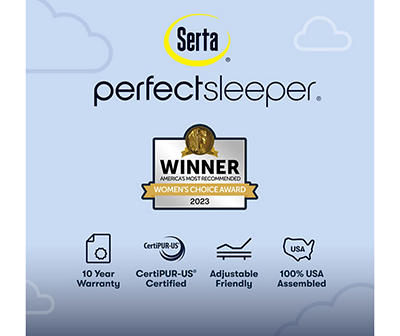 Serta Perfect Sleeper Radiant Rest Hybrid 14" King Plush Mattress & Low Profile Box Spring Set