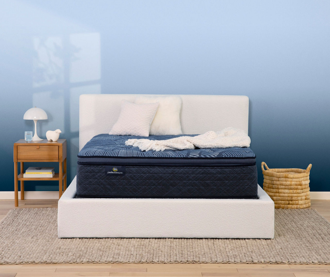 Serta Perfect Sleeper Oasis Sleep 15" Twin XL Plush Pillow Top Mattress & Low Profile Box Spring Set