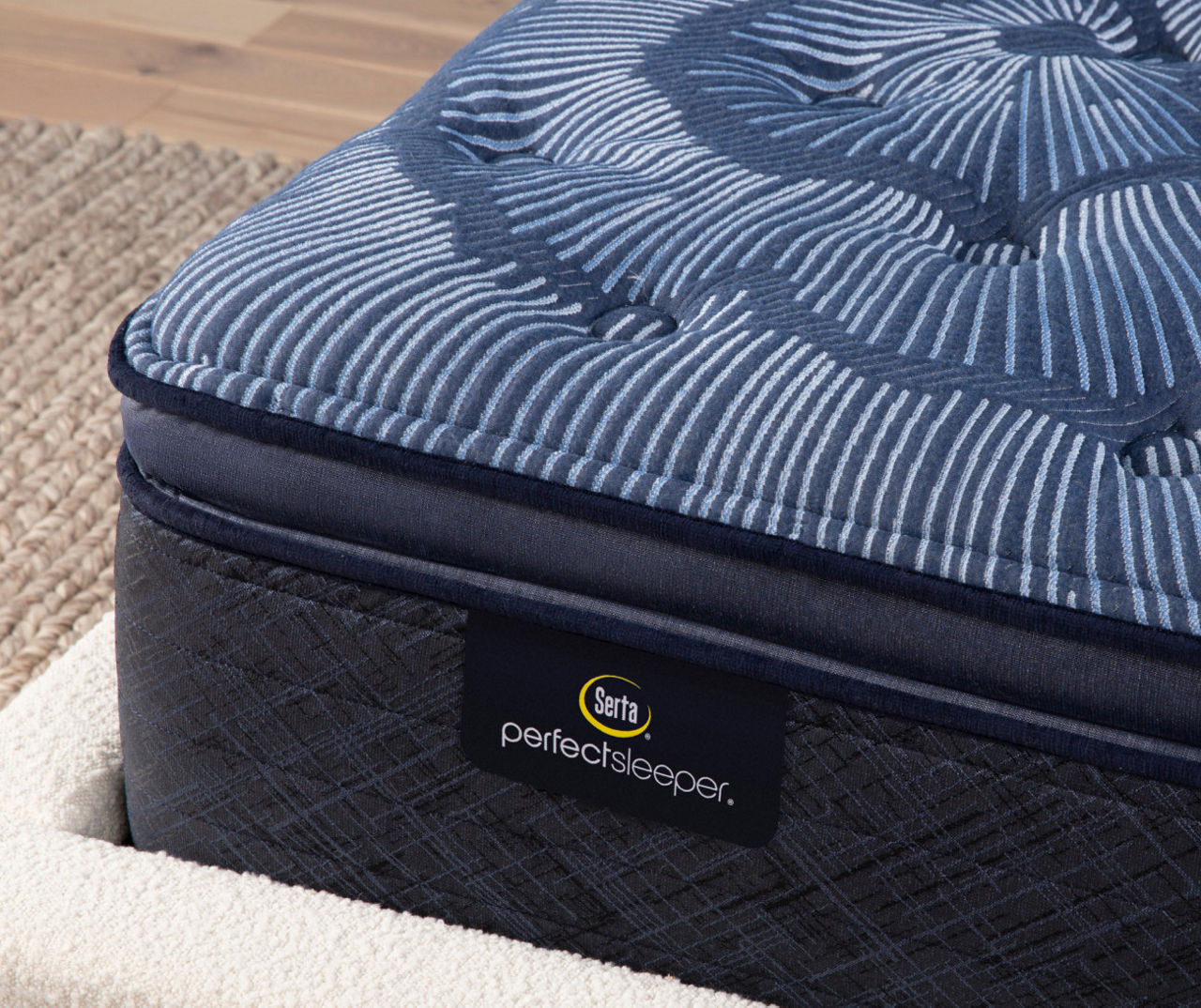 Serta Perfect Sleeper Oasis Sleep 15" Twin XL Plush Pillow Top Mattress & Low Profile Box Spring Set