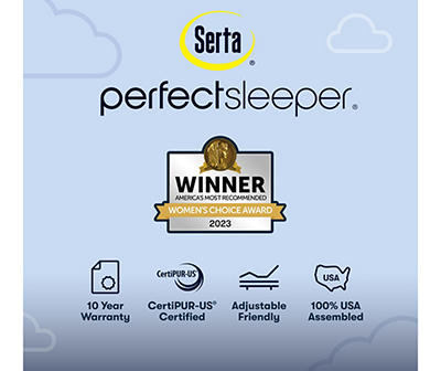 Serta Perfect Sleeper Oasis Sleep 15" Queen Plush Pillow Top Mattress & Low Profile Box Spring Set