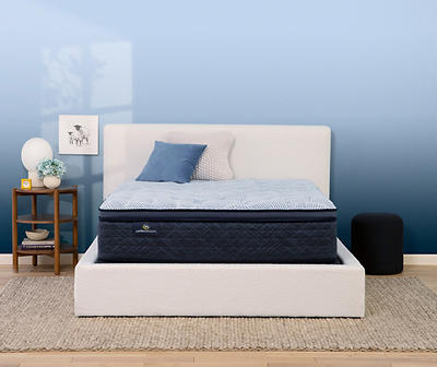 Serta Perfect Sleeper Nurture Night 14.5" Queen Plush Pillow Top Mattress & Low Profile Box Spring Set