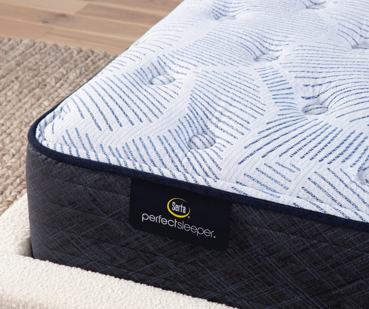 Serta Perfect Sleeper Nurture Night 13.5" Queen Plush Mattress & Low Profile Box Spring Set