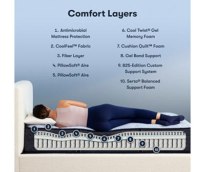 Serta Perfect Sleeper Nurture Night 13.5" King Plush Mattress & Low Profile Box Spring Set