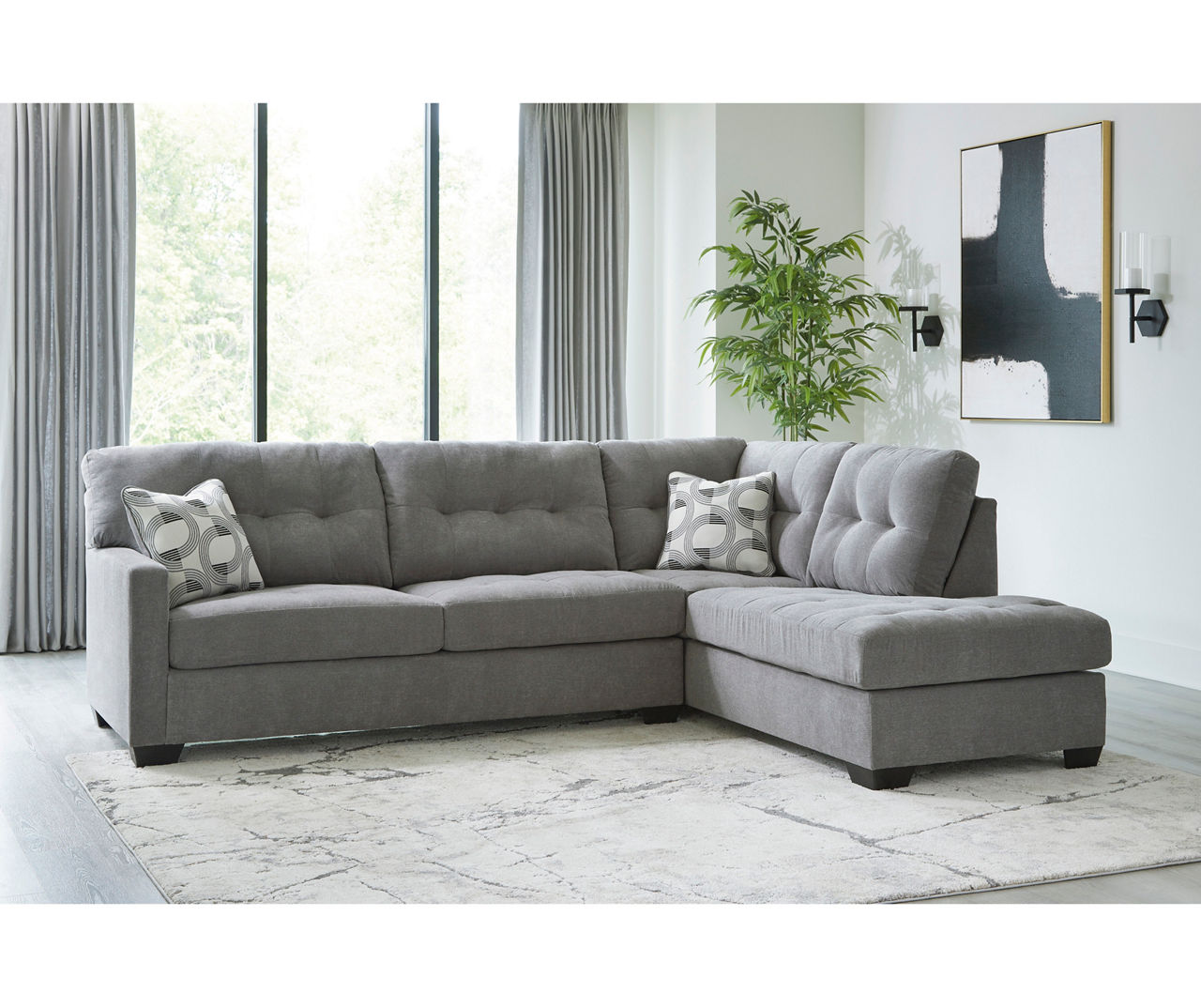 Ashley Highland Falls Gray Sectional