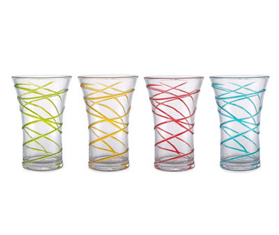 Drizzle Highball Old Fashioned Plastic Glasses