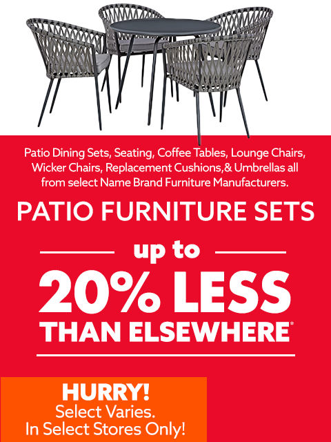 Patio Furniture Sets Up to 20% Less Than Elsewhere