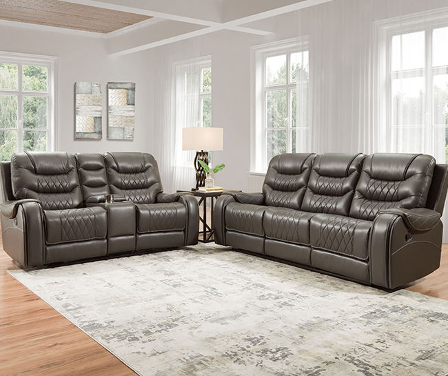 Faux leather deals reclining sofa