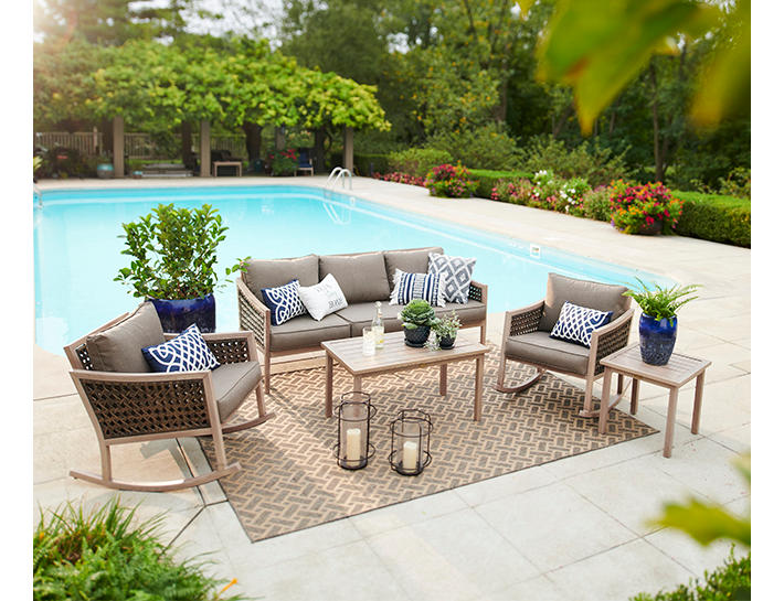 Broyhill Madison 5-Piece Cushioned Patio Rocker Seating Collection