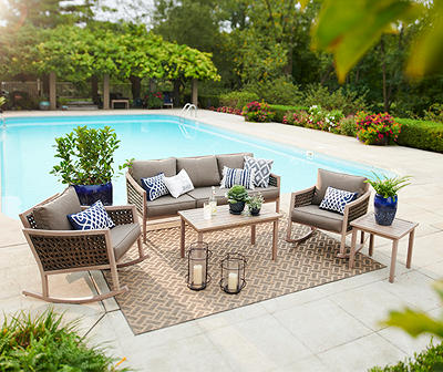 Broyhill Madison 5-Piece Cushioned Patio Rocker Seating Collection