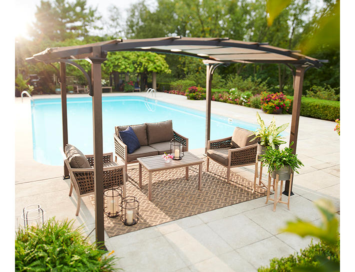 Broyhill Madison 6-Piece Cushioned Patio Seating & Pergola Collection