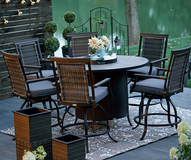 Patio table with stools new arrivals