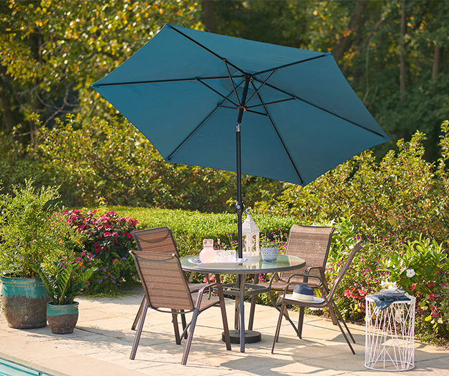 Patio furniture umbrella discount set