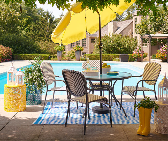 Outdoor table with chairs and umbrella new arrivals