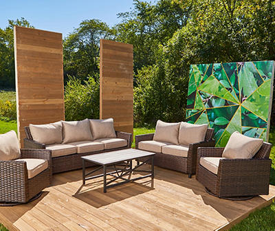 Autumn Cove 5-Piece Wicker Cushioned Patio Seating Collection