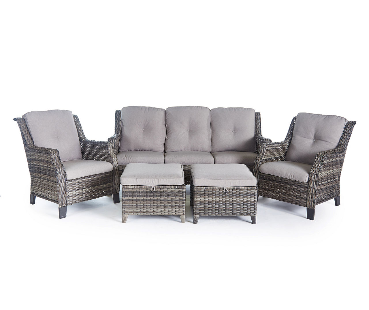 Rockbridge 5-Piece Wicker Cushioned Patio Seating Collection | Big Lots