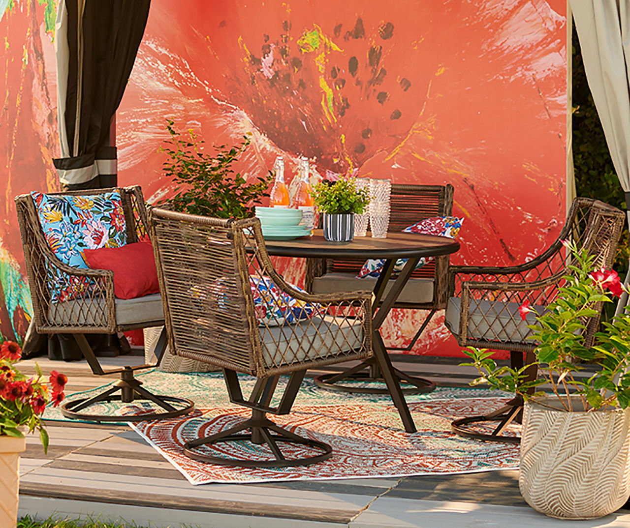 Colorful patio best sale dining sets