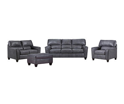 Expedition Shadow Leather Look Living Room Collection