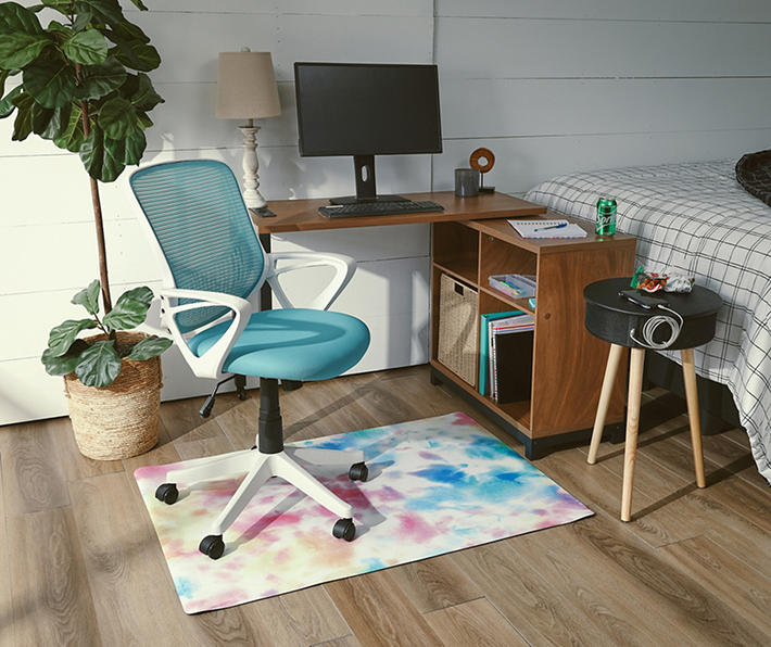 Real Living Tie-Dye Computer Mat, Desk, Chair Bundle