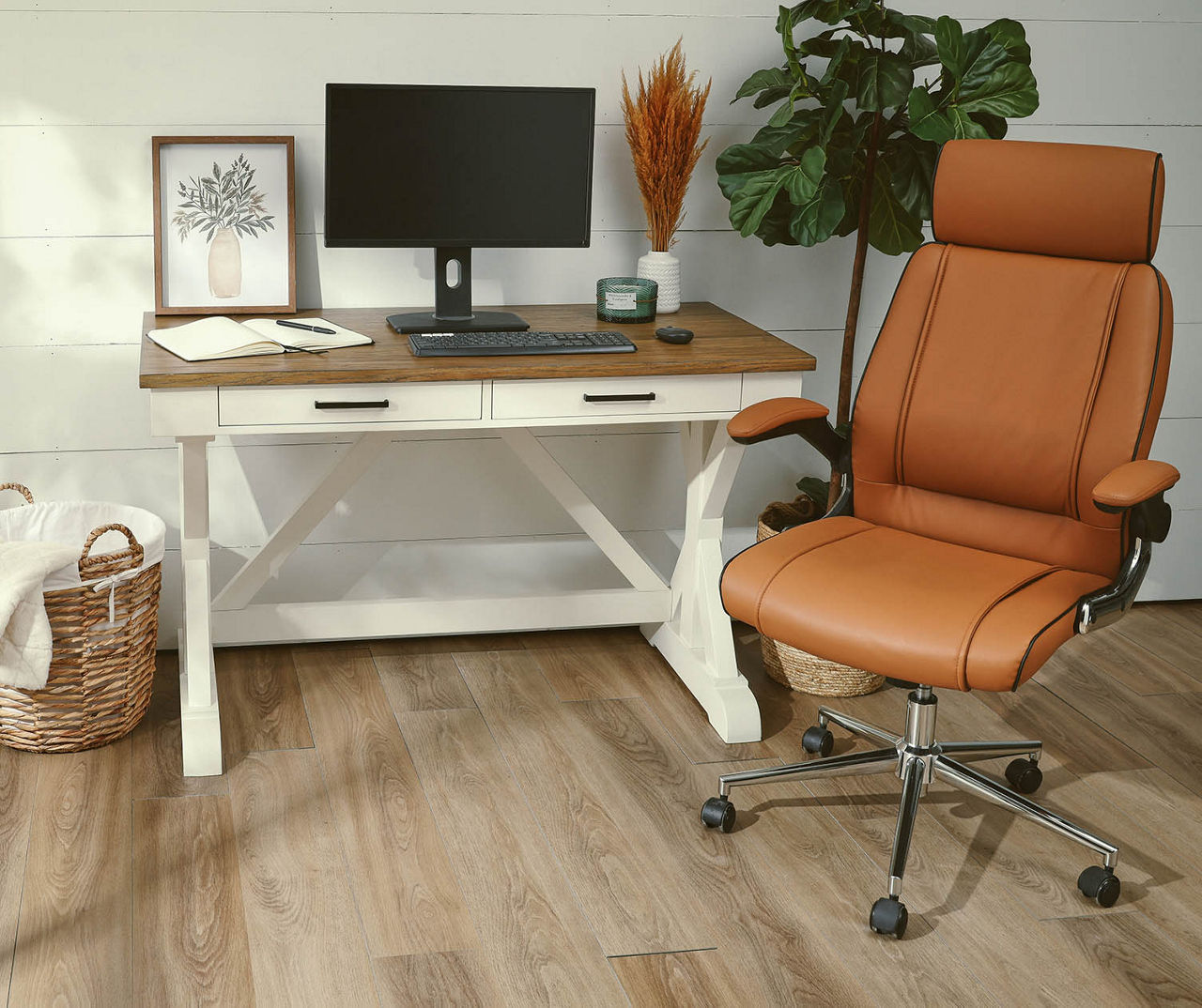 Broyhill Castillo Trestle Computer Desk Chair Bundle Big Lots