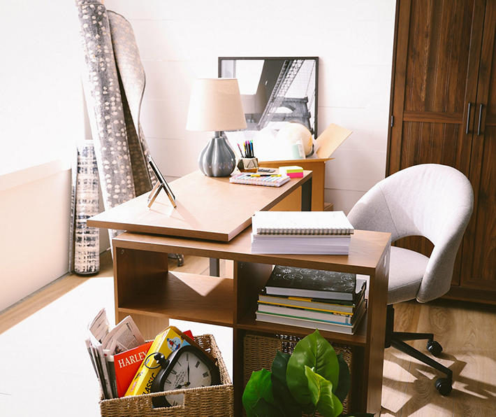 Real Living Pivot Computer Desk, Storage Cabinet & Bucket Chair Bundle