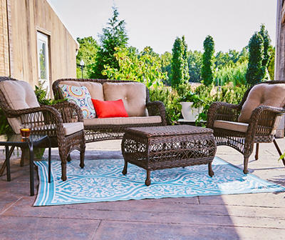 Harvest Run Wicker Cushioned Patio Seating Collection