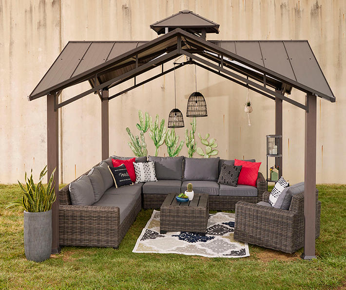 Pembroke All-Weather Wicker Patio Seating & Hard Top Pavilion Collection