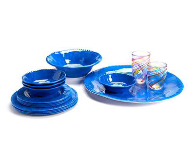 Skydiver Blue Melamine Outdoor Dinnerware Collection