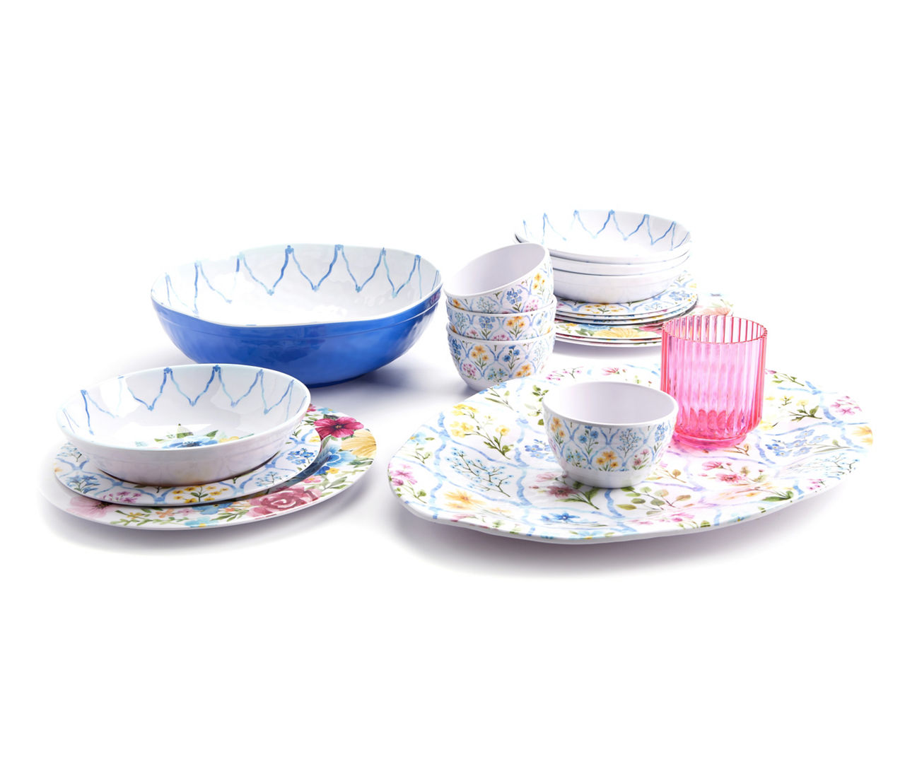 Cottage Floral Melamine Outdoor Dinnerware Collection Big Lots