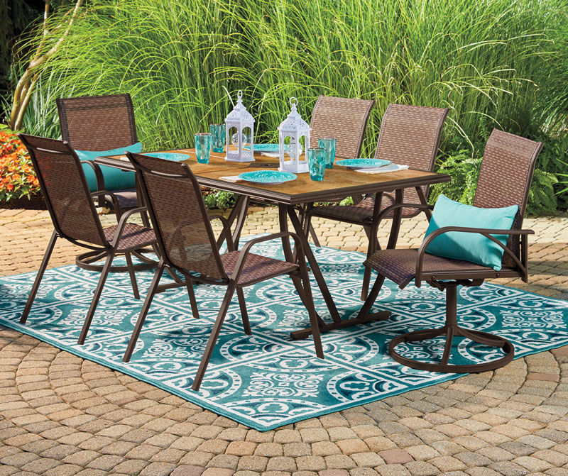 Wilson & fisher ridgewood wood look tile patio dining table new arrivals