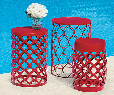 Red Outdoor Drum Table Collection 
