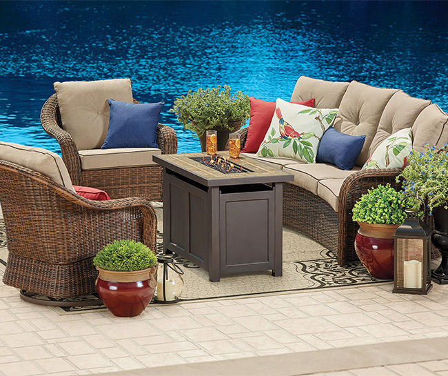 Fire pit sectional online set