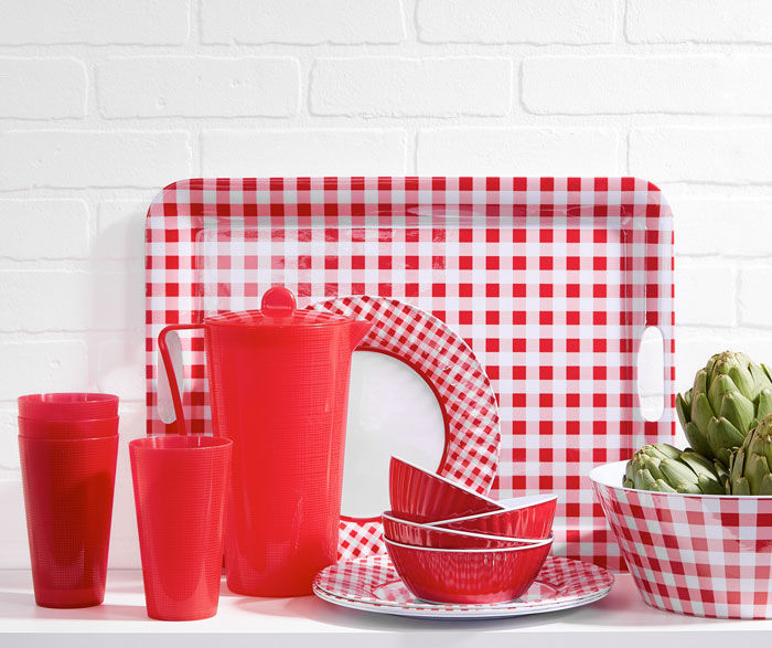 Gingham 2024 melamine plates