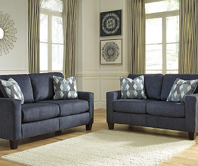 Signature Design by Ashley Burgos Navy Living Room Collection