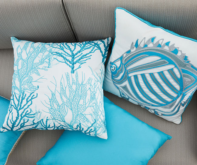 Big teal online pillows