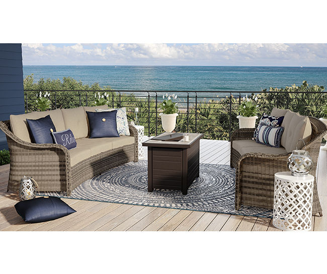 Wilson Fisher Lakewood Large Space Patio Sofas Firepit Set