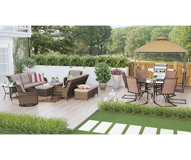 Real Living Oakmont Extra Large Space Patio Seating & Aspen Dining Set Big Lots