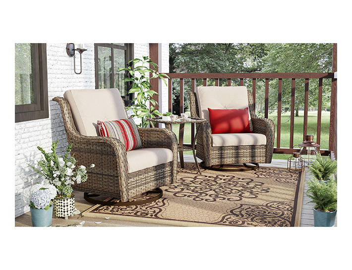 Real Living Oakmont Small Space Porch Gliders Set