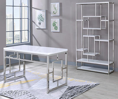 Alize White & Chrome Office Furniture Collection
