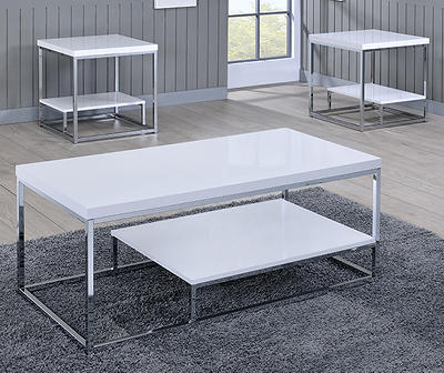 Lucia White Accent Table Collection