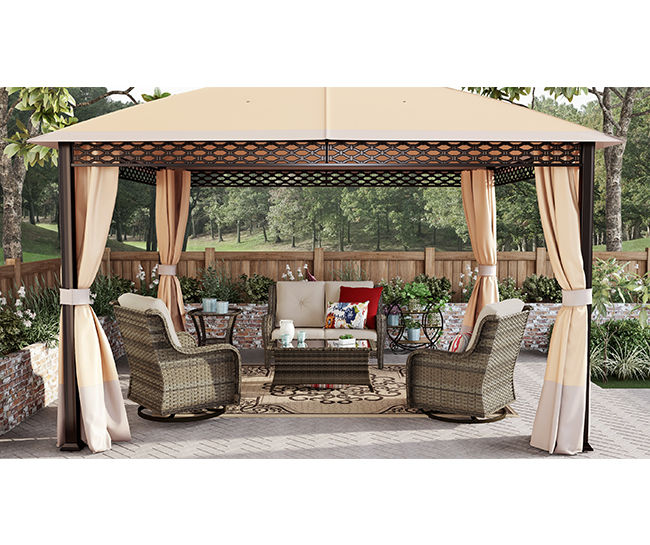 Real Living Oakmont Medium Space Patio Seating Collection with Gazebo Big Lots