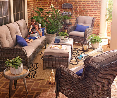 Real Living Oakmont Gray Cushioned Patio Seating Set