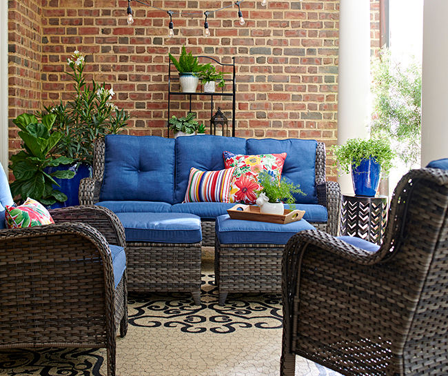 Real Living Oakmont Navy Cushioned Patio Seating Collection